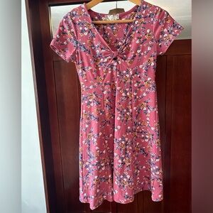 Pink Rose floral summer dress size medium